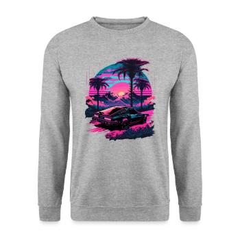 Paume Vaporwave - Sweat-shirt Unisexe - gris chiné - Devant - Alina (178cm) & Michal (187cm)