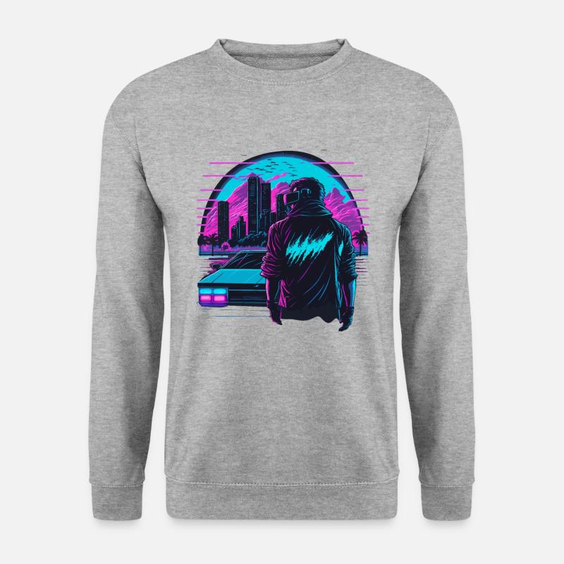Retro-Futepunk - Unisex Pullover - Weißgrau meliert