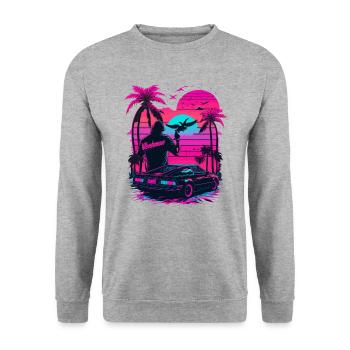 Rétro - Sweat-shirt Unisexe - gris chiné - Devant - Alina (178cm) & Michal (187cm)