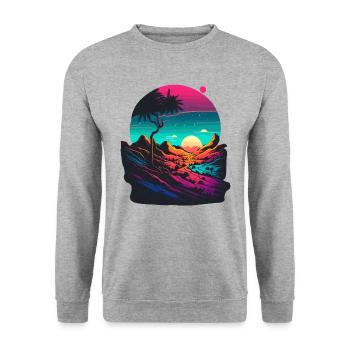 Œuvre au néon - Sweat-shirt Unisexe - gris chiné - Devant - Alina (178cm) & Michal (187cm)
