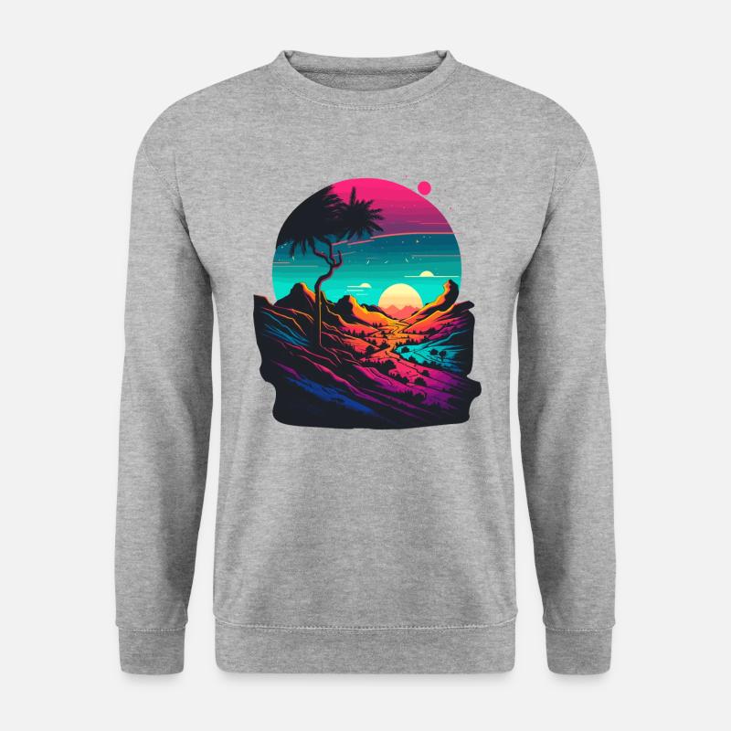 Neon-Kunstwerk - Unisex Pullover - Weißgrau meliert