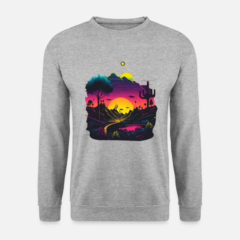Sonnenaufgang - Unisex Pullover - Weißgrau meliert
