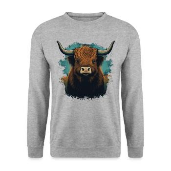 Vache Yak - Sweat-shirt Unisexe - gris chiné - Devant - Alina (178cm) & Michal (187cm)