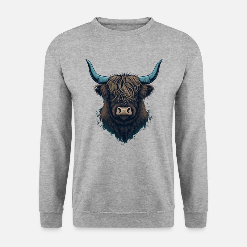 Yak-Gesicht - Unisex Pullover - Weißgrau meliert