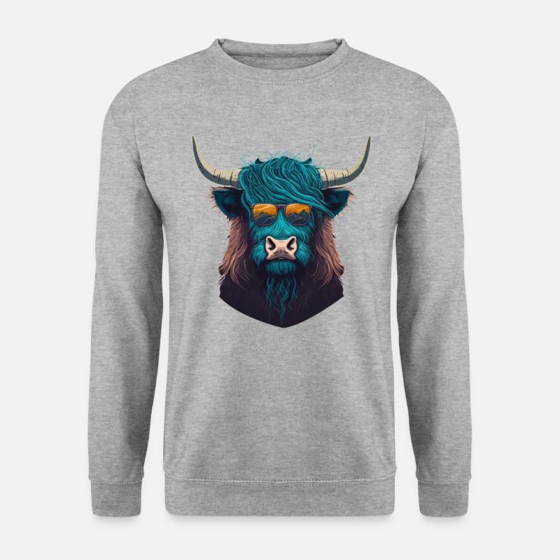 Yak avec Sunclasses - Sweat-shirt Unisexe - gris chiné