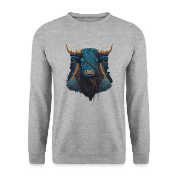 Yak Portrait - Sweat-shirt Unisexe - gris chiné - Devant - Alina (178cm) & Michal (187cm)