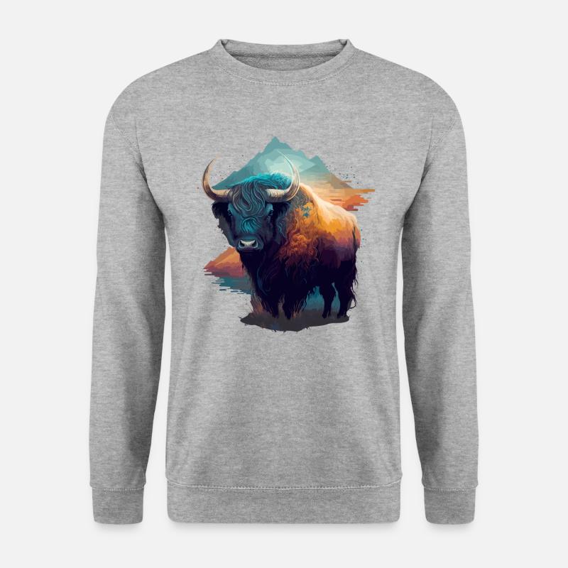 Galaxie Yak - Unisex Pullover - Weißgrau meliert
