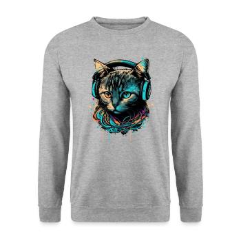 Cat Lover - Unisex Sweatshirt - salt & pepper - Front - Alina (178cm) & Michal (187cm)