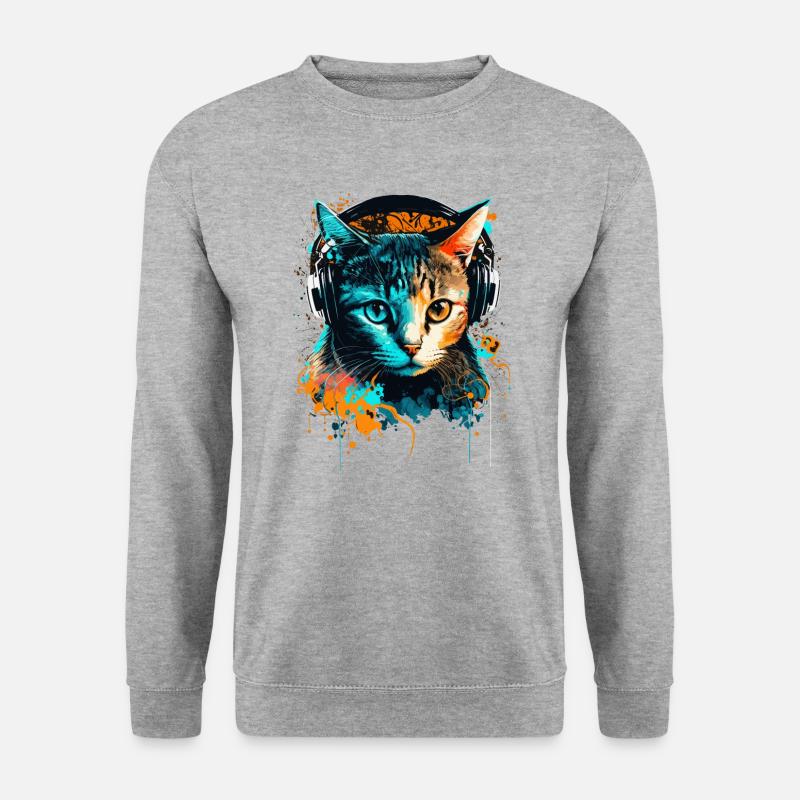Katzenbesitzer-Geschenk - Unisex Pullover - Weißgrau meliert