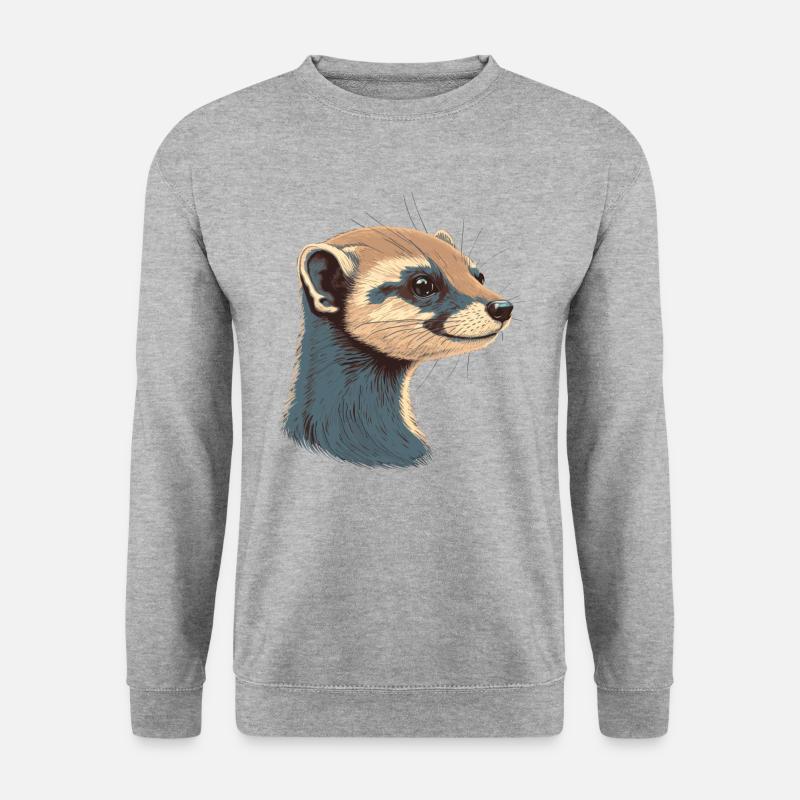 Frettchen - Unisex Pullover - Weißgrau meliert