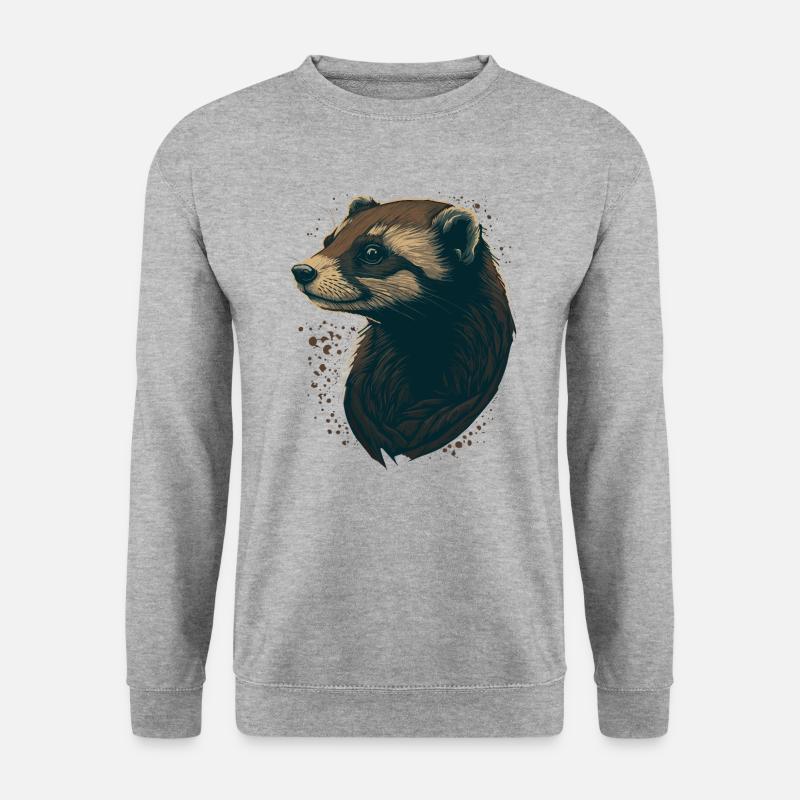 Frettchenliebhaber - Unisex Pullover - Weißgrau meliert