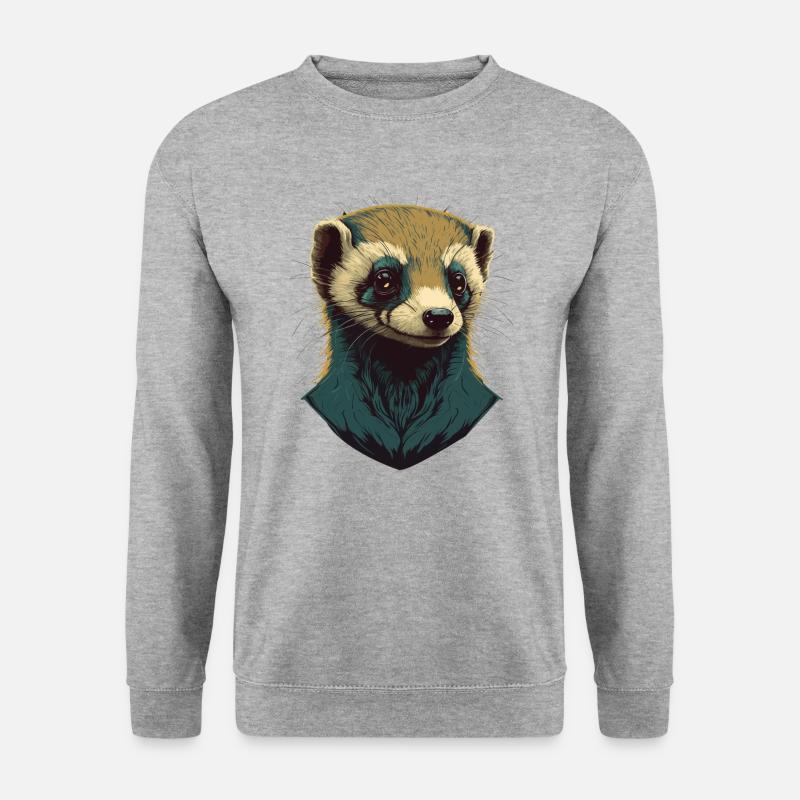 Ferret Head - Unisex Sweatshirt - salt & pepper