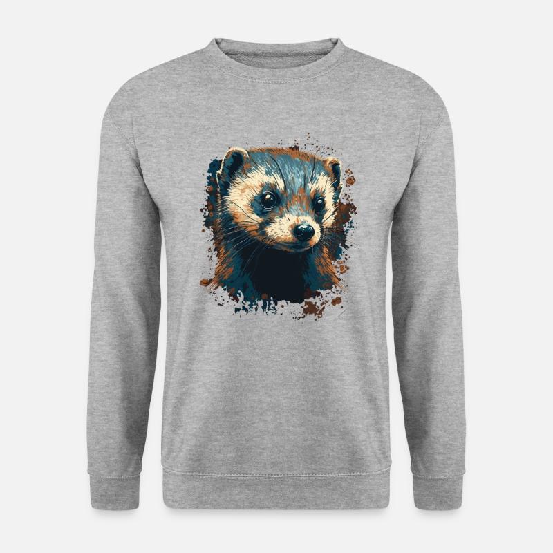 Frettchenbesitzer - Unisex Pullover - Weißgrau meliert