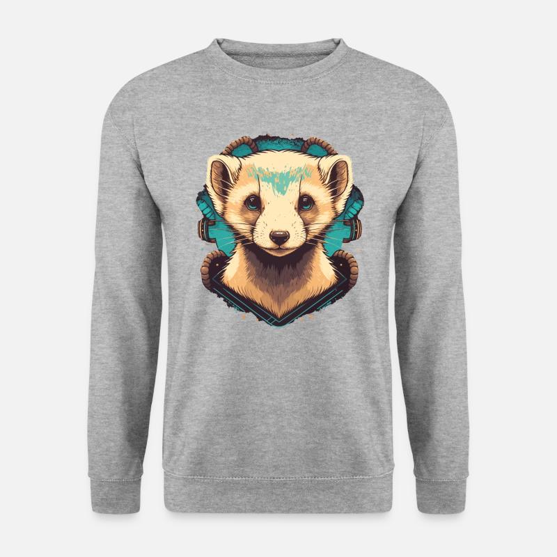 Frettchenbesitzer - Unisex Pullover - Weißgrau meliert