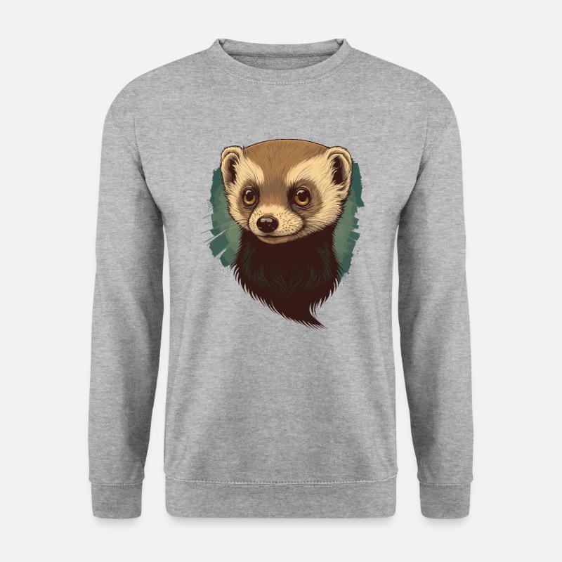 Baby-Frettchen - Unisex Pullover - Weißgrau meliert