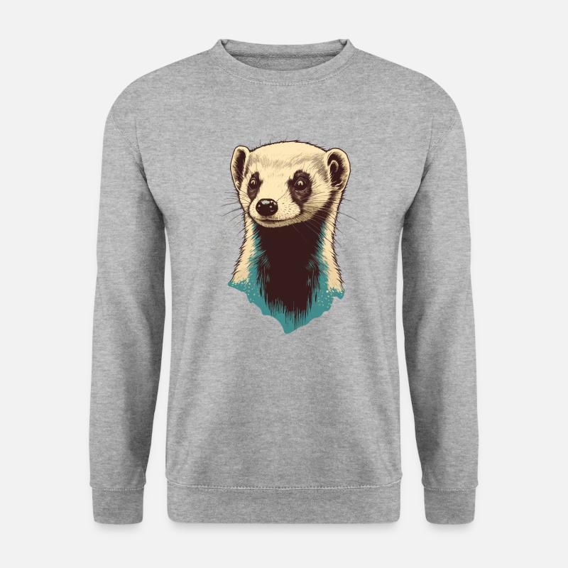 Frettchen - Unisex Pullover - Weißgrau meliert