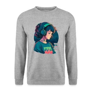 Hip Hop Mädchen - Unisex Pullover - Weißgrau meliert - Vorne - Alina (178cm) & Michal (187cm)