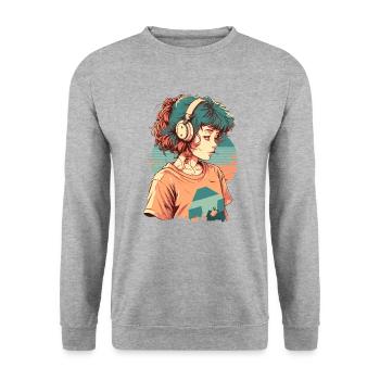 Lofi And Chill - Unisex Sweatshirt - salt & pepper - Front - Alina (178cm) & Michal (187cm)