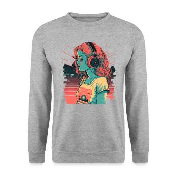 Waifu - Unisex Sweatshirt - salt & pepper - Front - Alina (178cm) & Michal (187cm)