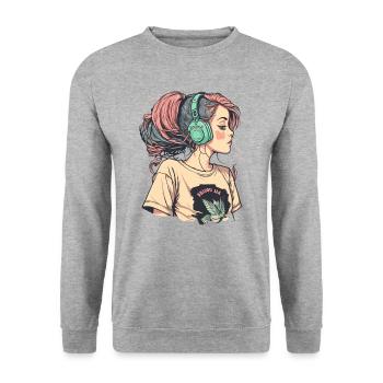 Lofi Beats - Unisex Sweatshirt - salt & pepper - Front - Alina (178cm) & Michal (187cm)