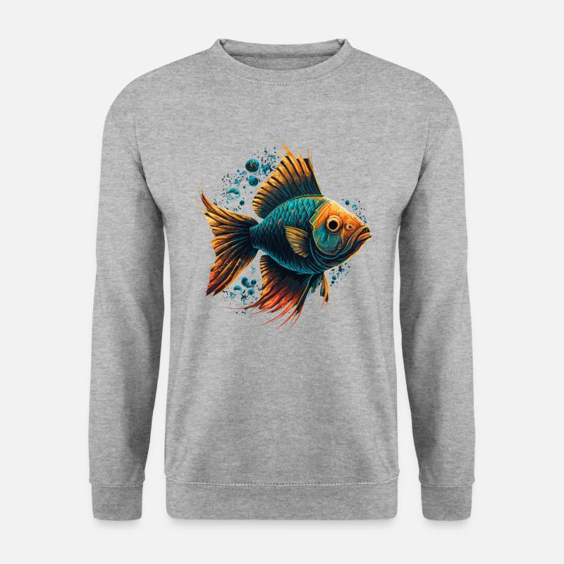 Tiefsee-Kreatur - Unisex Pullover - Weißgrau meliert