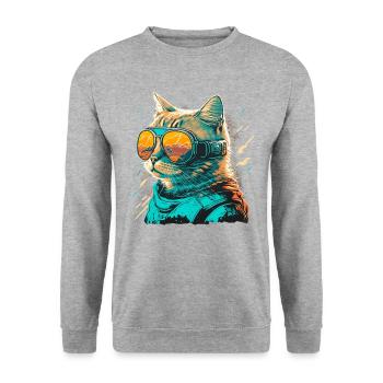 Sand Cat - Unisex Sweatshirt - salt & pepper - Front - Alina (178cm) & Michal (187cm)