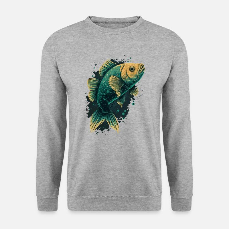 Fisch Liebe - Unisex Pullover - Weißgrau meliert