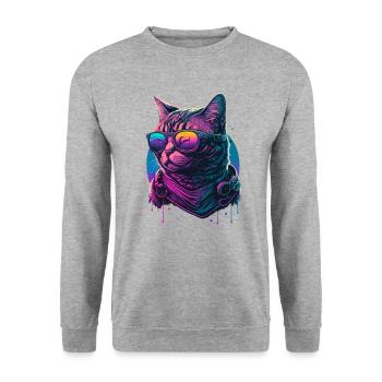 Analog - Unisex Pullover - Weißgrau meliert - Vorne - Alina (178cm) & Michal (187cm)