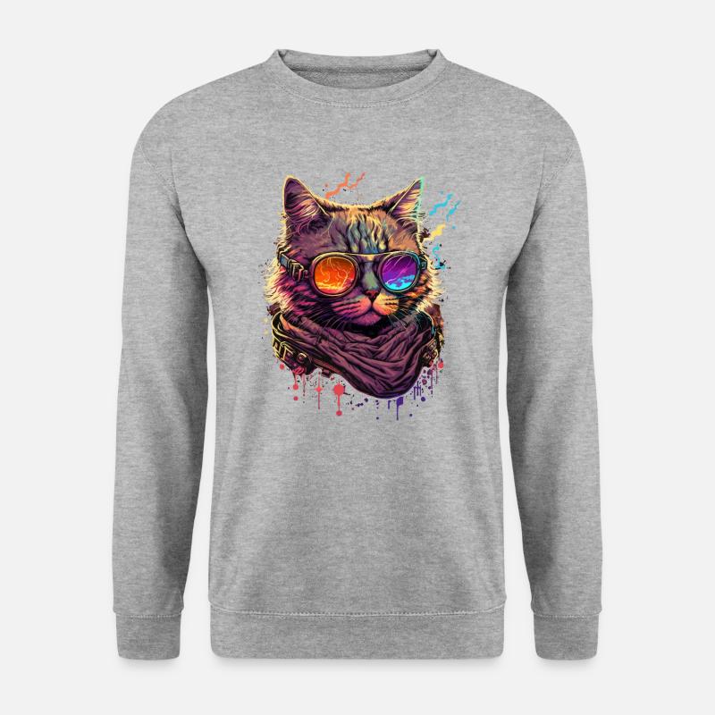 Vaper Wave Cat - Unisex Sweatshirt - salt & pepper