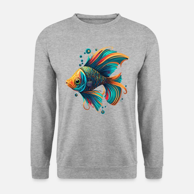 Goldfisch - Unisex Pullover - Weißgrau meliert