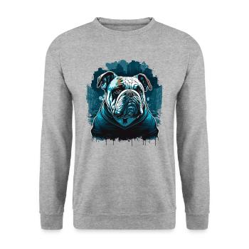 Bulldog Dressed up - Unisex Sweatshirt - salt & pepper - Front - Alina (178cm) & Michal (187cm)