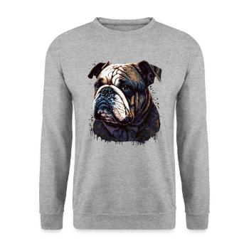 Dog Breed Bulldog - Unisex Sweatshirt - salt & pepper - Front - Alina (178cm) & Michal (187cm)