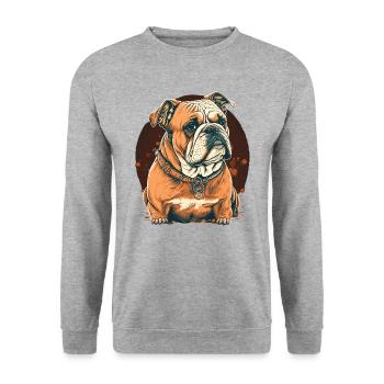 Bouledogue court - Sweat-shirt Unisexe - gris chiné - Devant - Alina (178cm) & Michal (187cm)