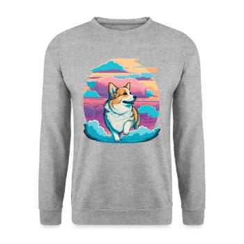 Corgi Day - Unisex Sweatshirt - salt & pepper - Front - Alina (178cm) & Michal (187cm)