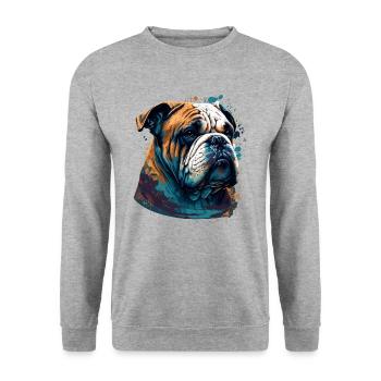 Unhappy Bulldog - Unisex Sweatshirt - salt & pepper - Front - Alina (178cm) & Michal (187cm)