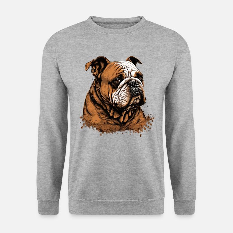 Schläfrige Bulldogge - Unisex Pullover - Weißgrau meliert