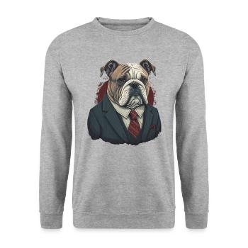 Bulldog à la recherche professionnelle - Sweat-shirt Unisexe - gris chiné - Devant - Alina (178cm) & Michal (187cm)