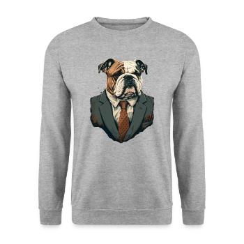 Bouledogue à l’allure de Veretan - Sweat-shirt Unisexe - gris chiné - Devant - Alina (178cm) & Michal (187cm)