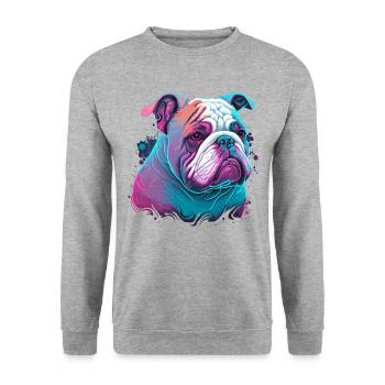 Innocent Face Bulldog - Unisex Sweatshirt - salt & pepper - Front - Alina (178cm) & Michal (187cm)
