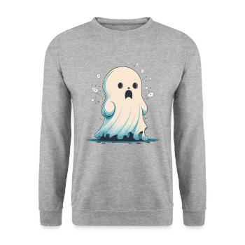 Fantôme déçu - Sweat-shirt Unisexe - gris chiné - Devant - Alina (178cm) & Michal (187cm)