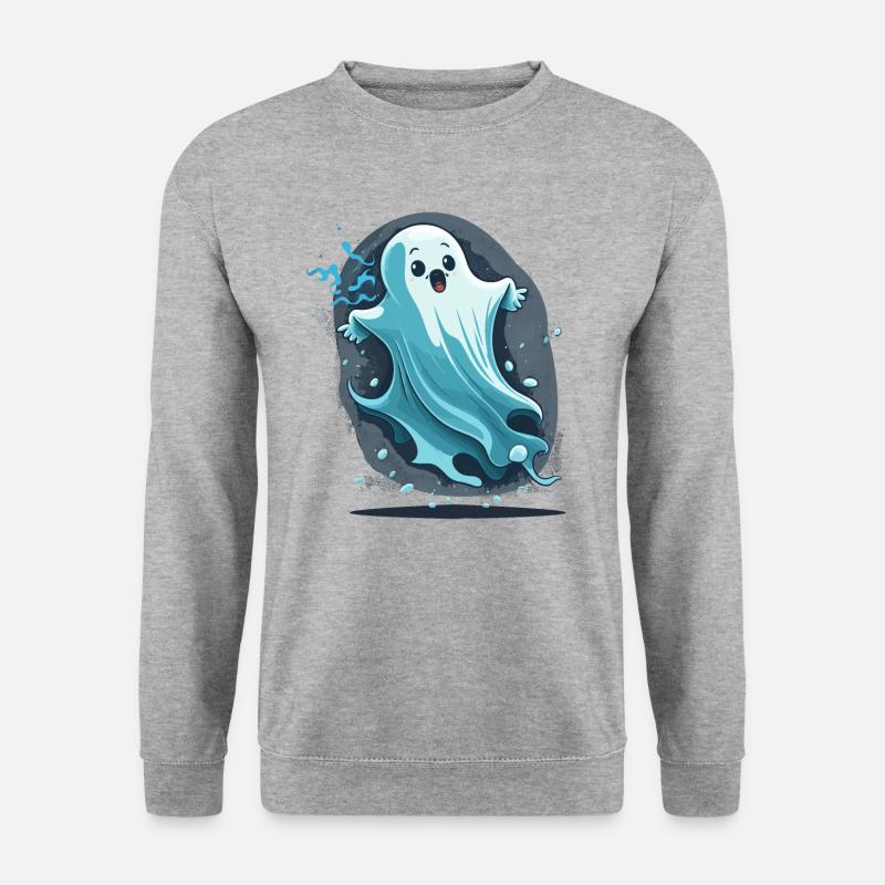 Verängstigter Geist - Unisex Pullover - Weißgrau meliert