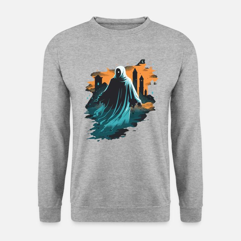 Roaming-Geist - Unisex Pullover - Weißgrau meliert