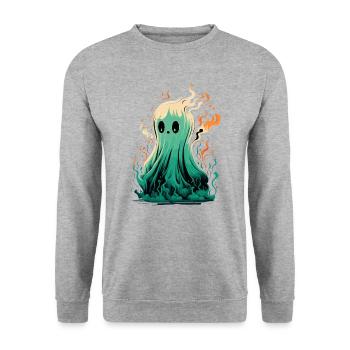 Ghost on fire - Unisex Sweatshirt - salt & pepper - Front - Alina (178cm) & Michal (187cm)