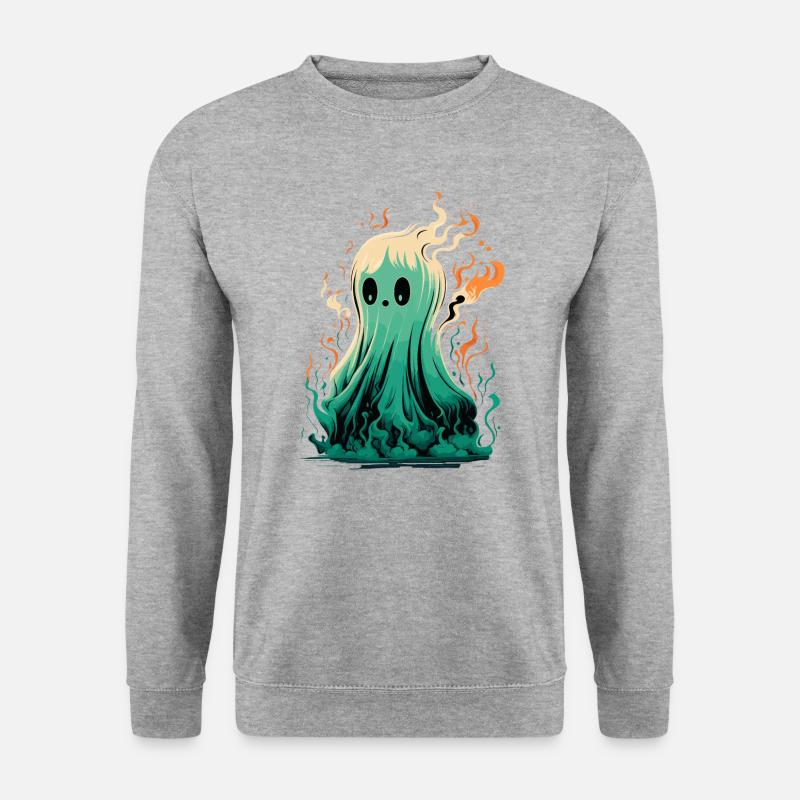 Geist in Flammen - Unisex Pullover - Weißgrau meliert