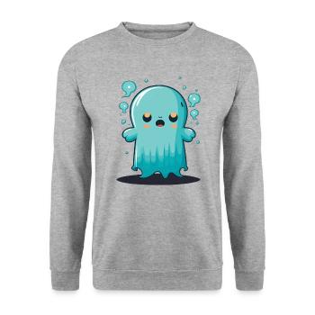 Gelangweilter Geist - Unisex Pullover - Weißgrau meliert - Vorne - Alina (178cm) & Michal (187cm)