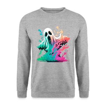 fantôme effrayant - Sweat-shirt Unisexe - gris chiné - Devant - Alina (178cm) & Michal (187cm)