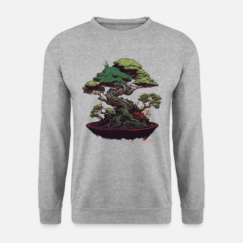 Schöner Bonsai-Baum - Unisex Pullover - Weißgrau meliert
