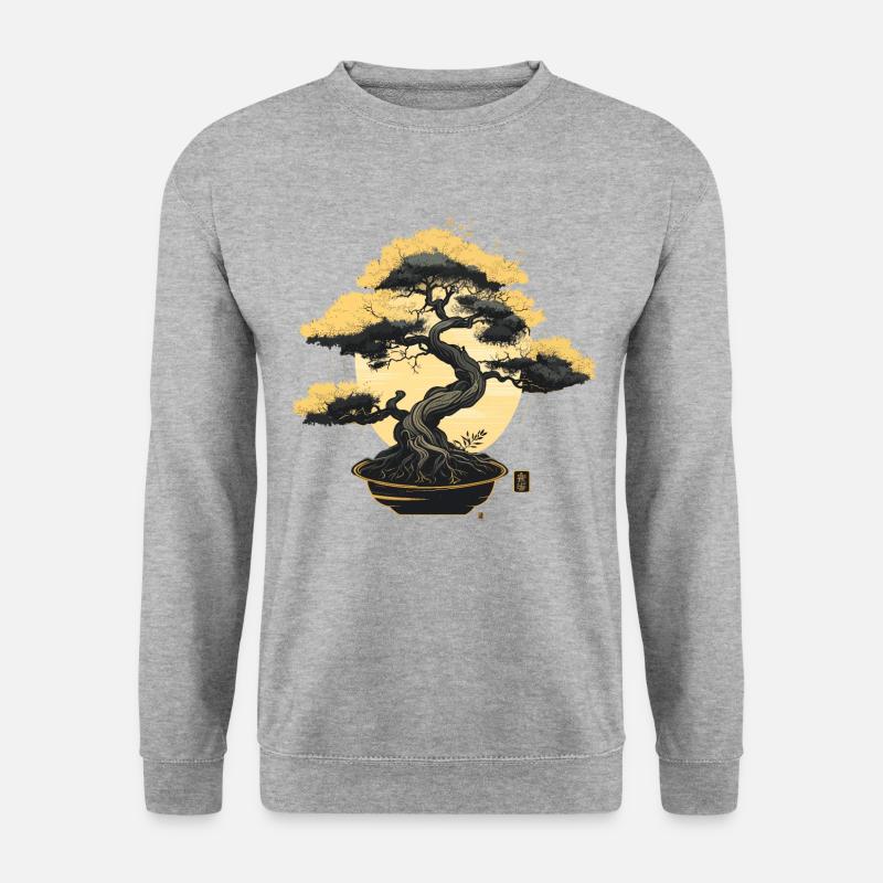 Zarter Bonsai-Baum - Unisex Pullover - Weißgrau meliert