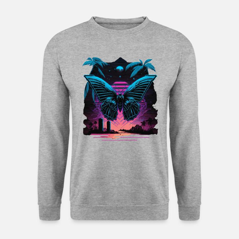 Schmetterling der Nacht - Unisex Pullover - Weißgrau meliert