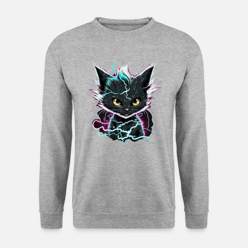 Power Cat - Unisex Pullover - Weißgrau meliert